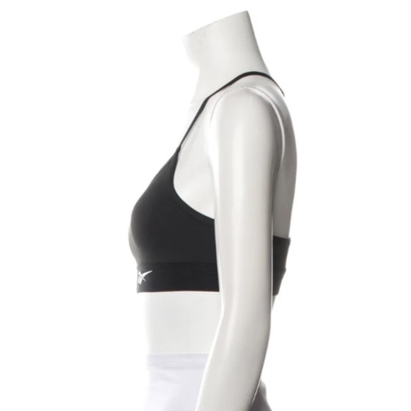 Reebok x Victoria Beckham Graphic Print Scoop Neck Crop Top XS Black Sportsbra - Picture 2 of 6